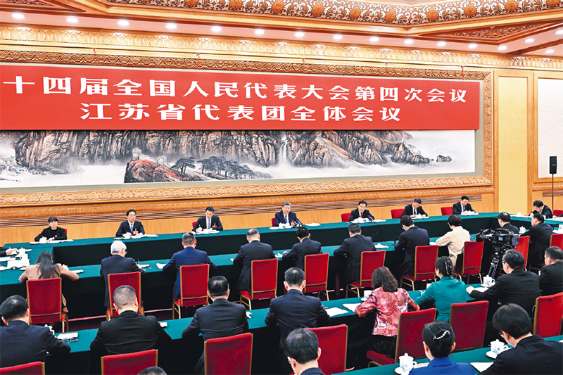 2026年3月5日下午，中共中央总书记、国家主席、中央军委主席习近平参加他所在的十四届全国人大四次会议江苏代表团审议。.jpeg